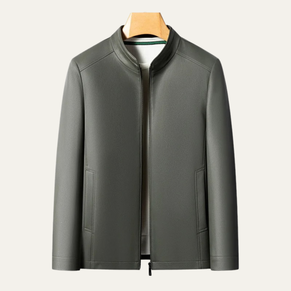 The Burford Men’s Premium Leather Casual Stand Collar Jacket