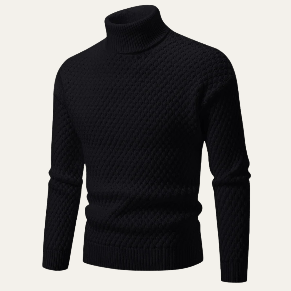 The Murano Men’s Textured Slim Fit Wool Knit Turtleneck Jumper