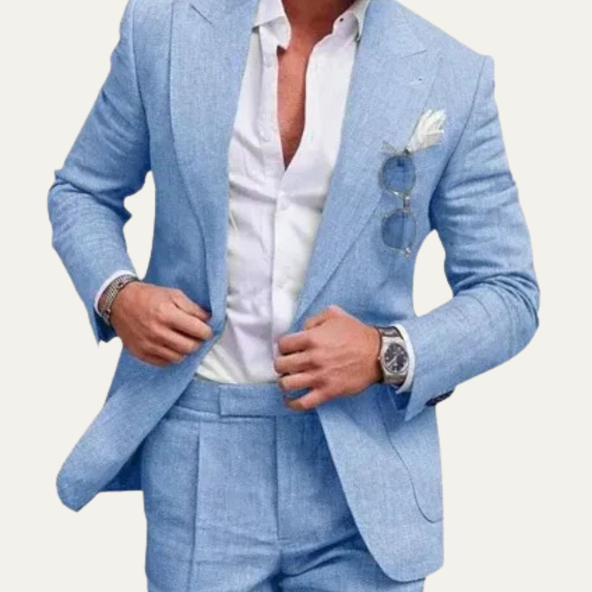 The Carroway Elegant Linen Suit