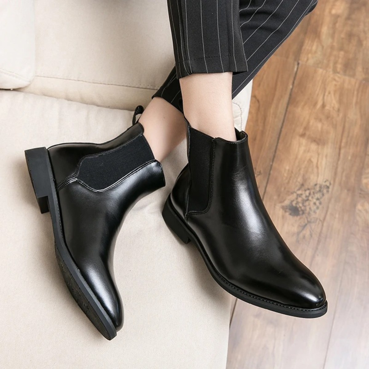 The Cobblestone Men’s Classic Ankle Slip On Leather Boots