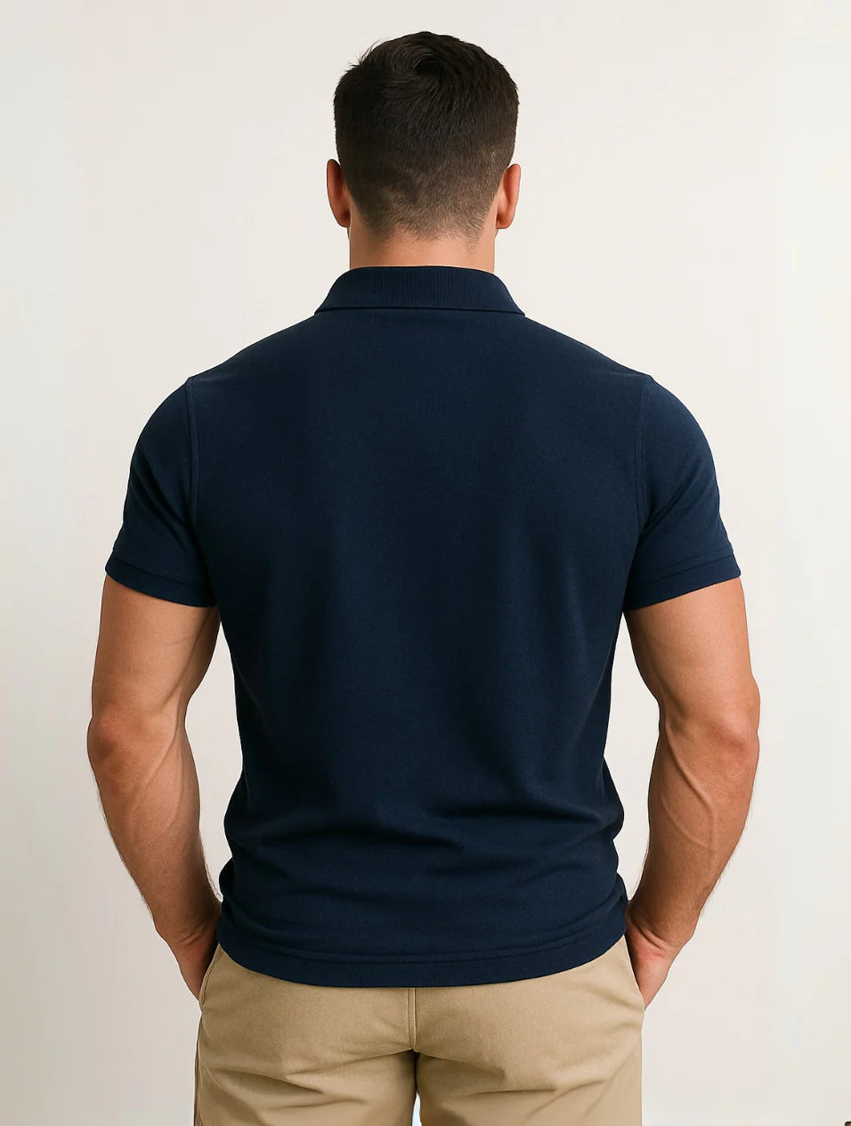 The Santorini Navy Blue Polo for Men - Timeless Old Money Style
