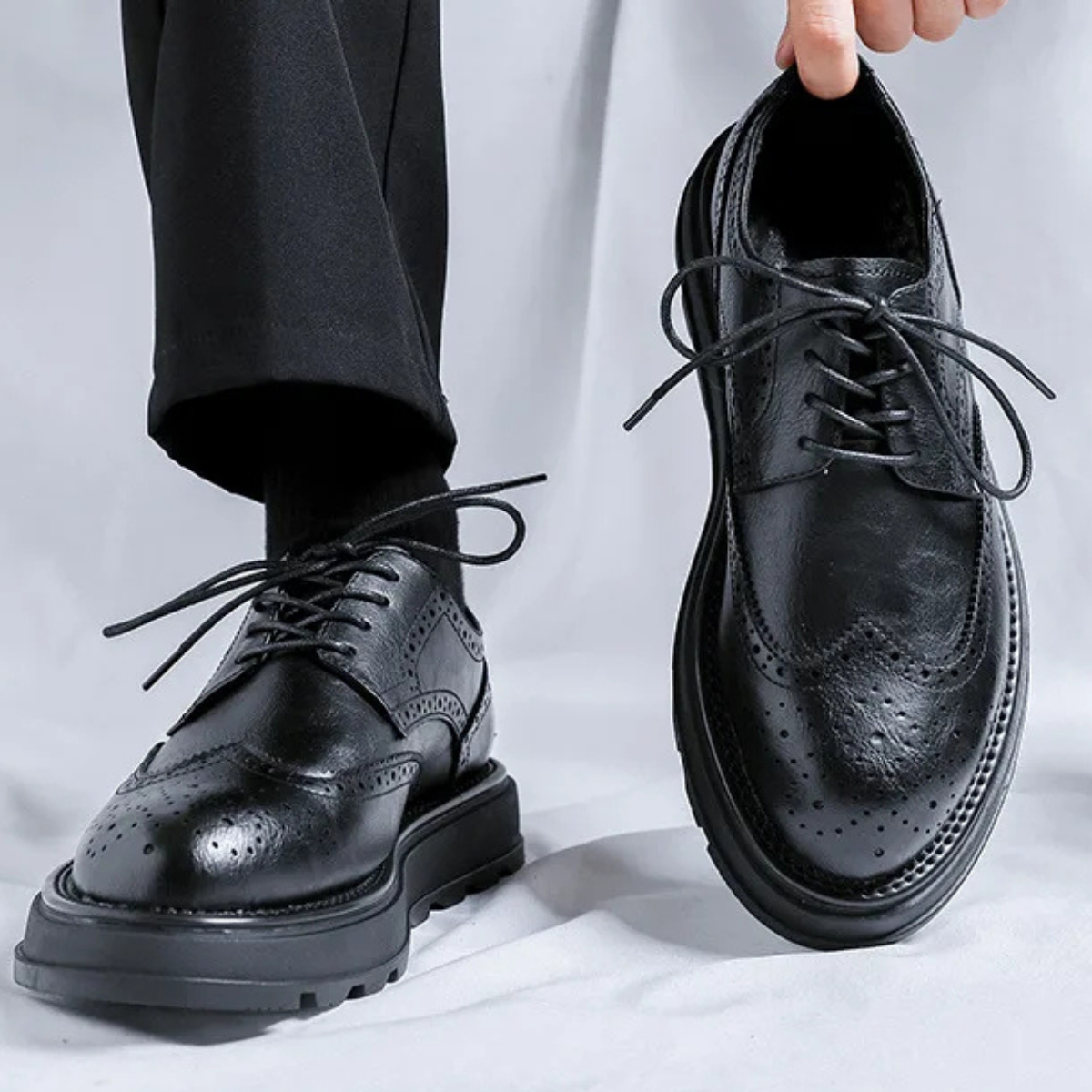 The Montalcino Men’s Leather Brogue Classic Lace Up Dress Shoes