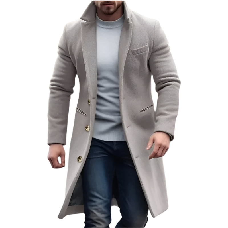 The Fitzroy Long Trench Coat For Men-The British Gentlemen