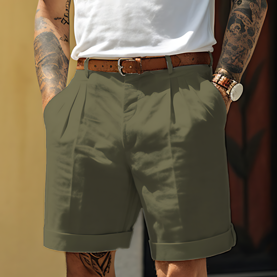 Modern Breathable Men Linen Cotton Tailored Shorts-The British Gentlemen