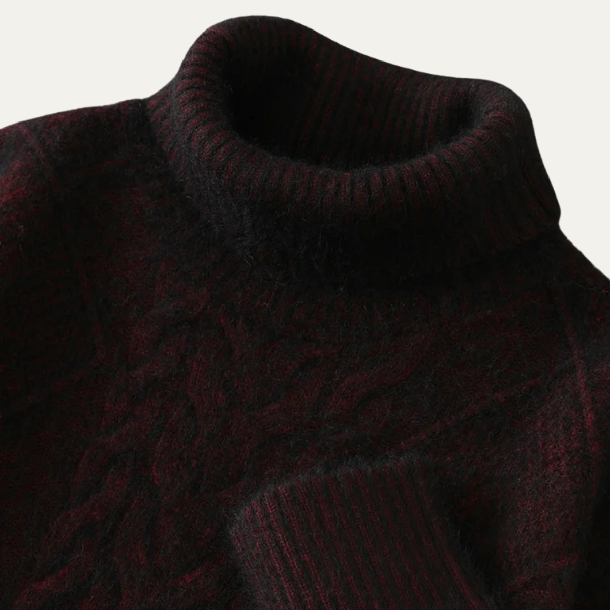 The Denbighshire Men's Cable Knit Turtleneck Jumper