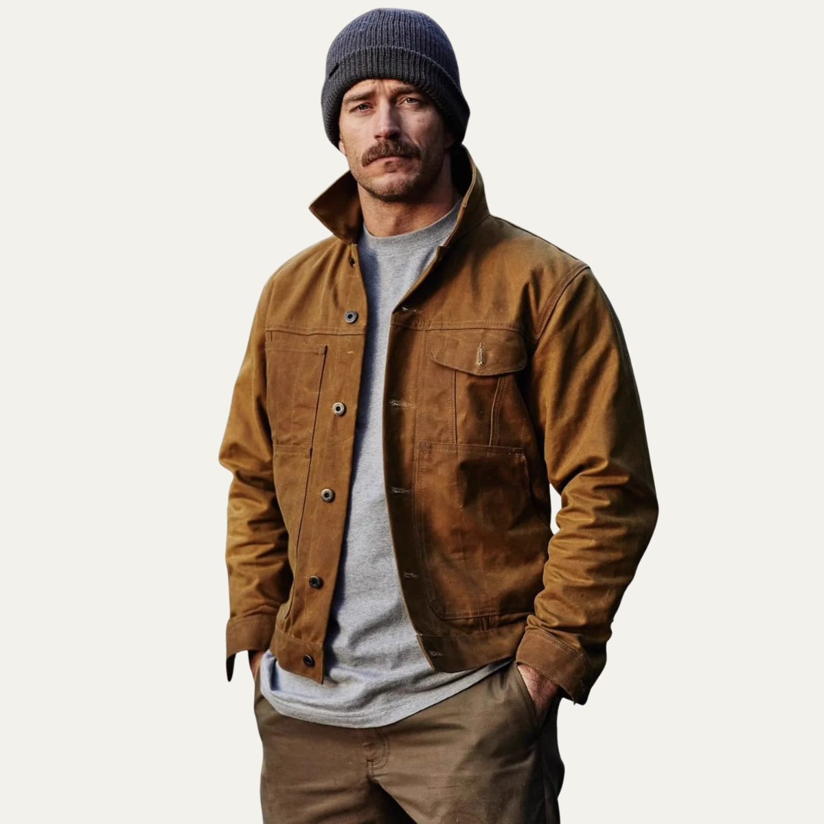 The Arcachon Men’s Vintage Waxed Canvas Work Cruiser Jacket