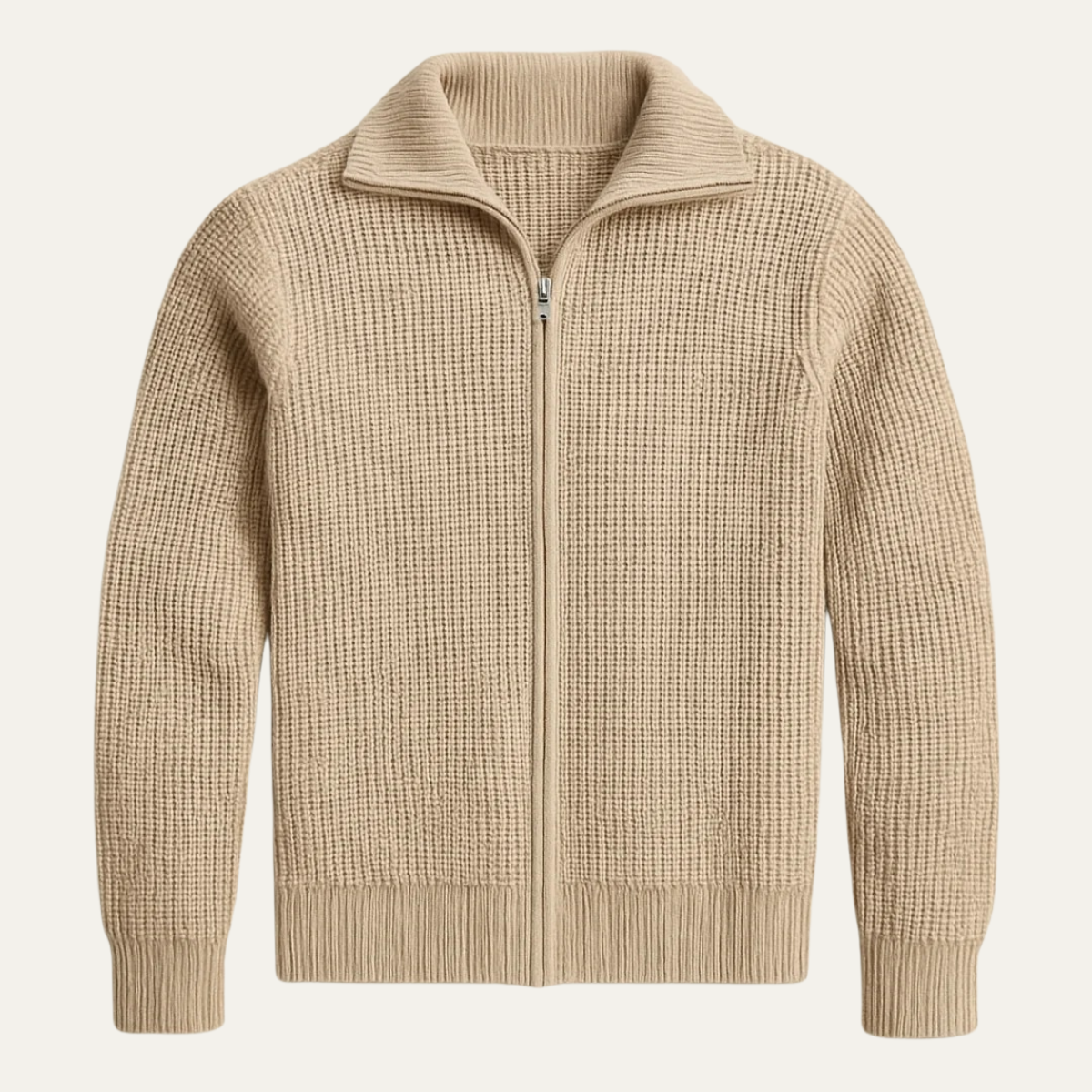 The Weymouth Men's Trendy Chunky Knit Full Zip Jumper