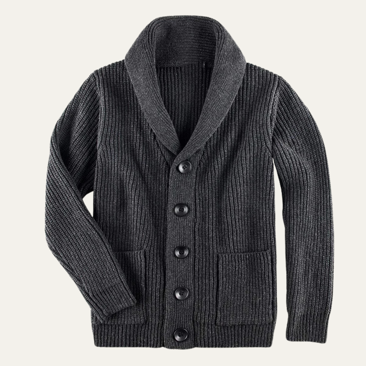The Pienza Men's Thick Knit Shawl Collar Wool Cardigan