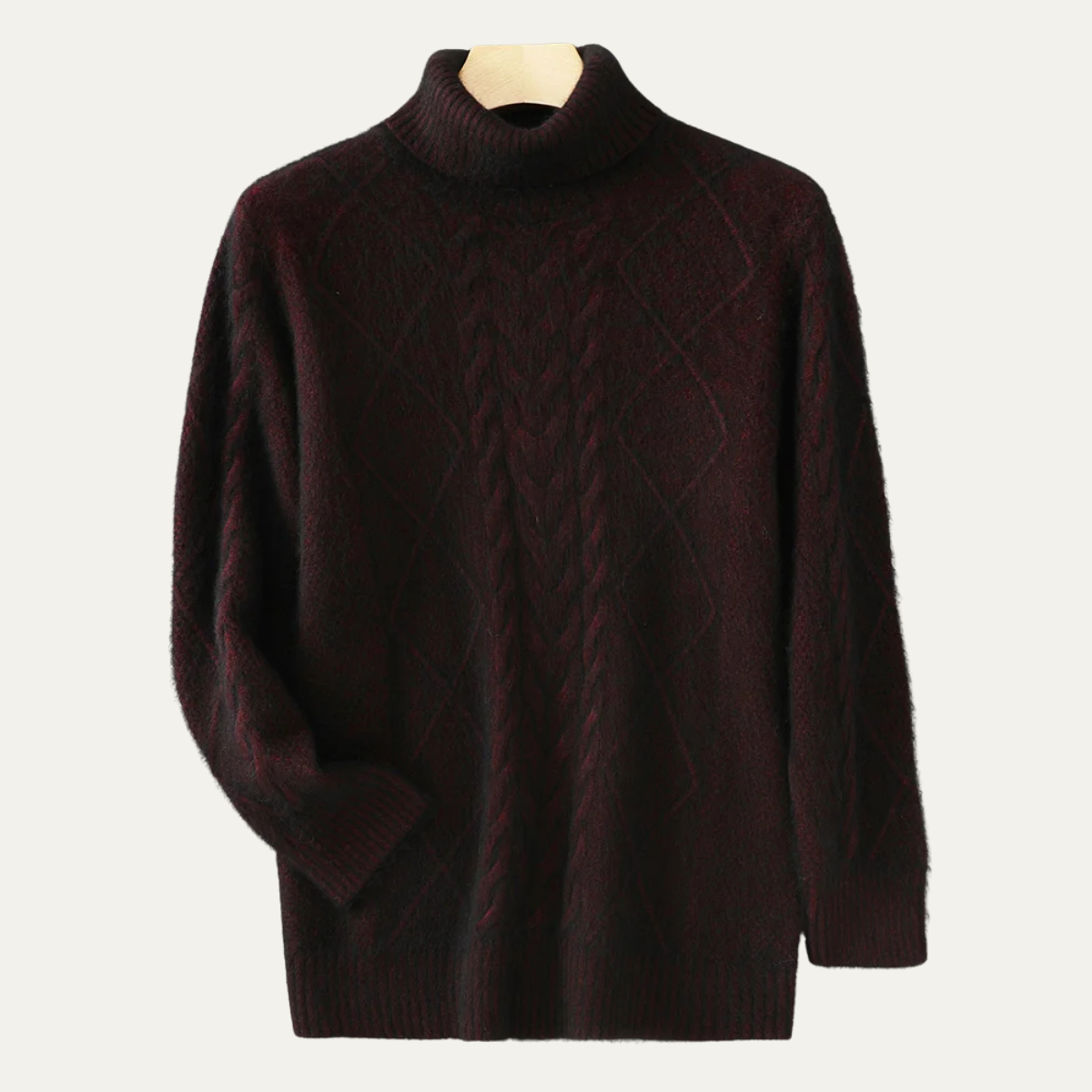 The Denbighshire Men's Cable Knit Turtleneck Jumper