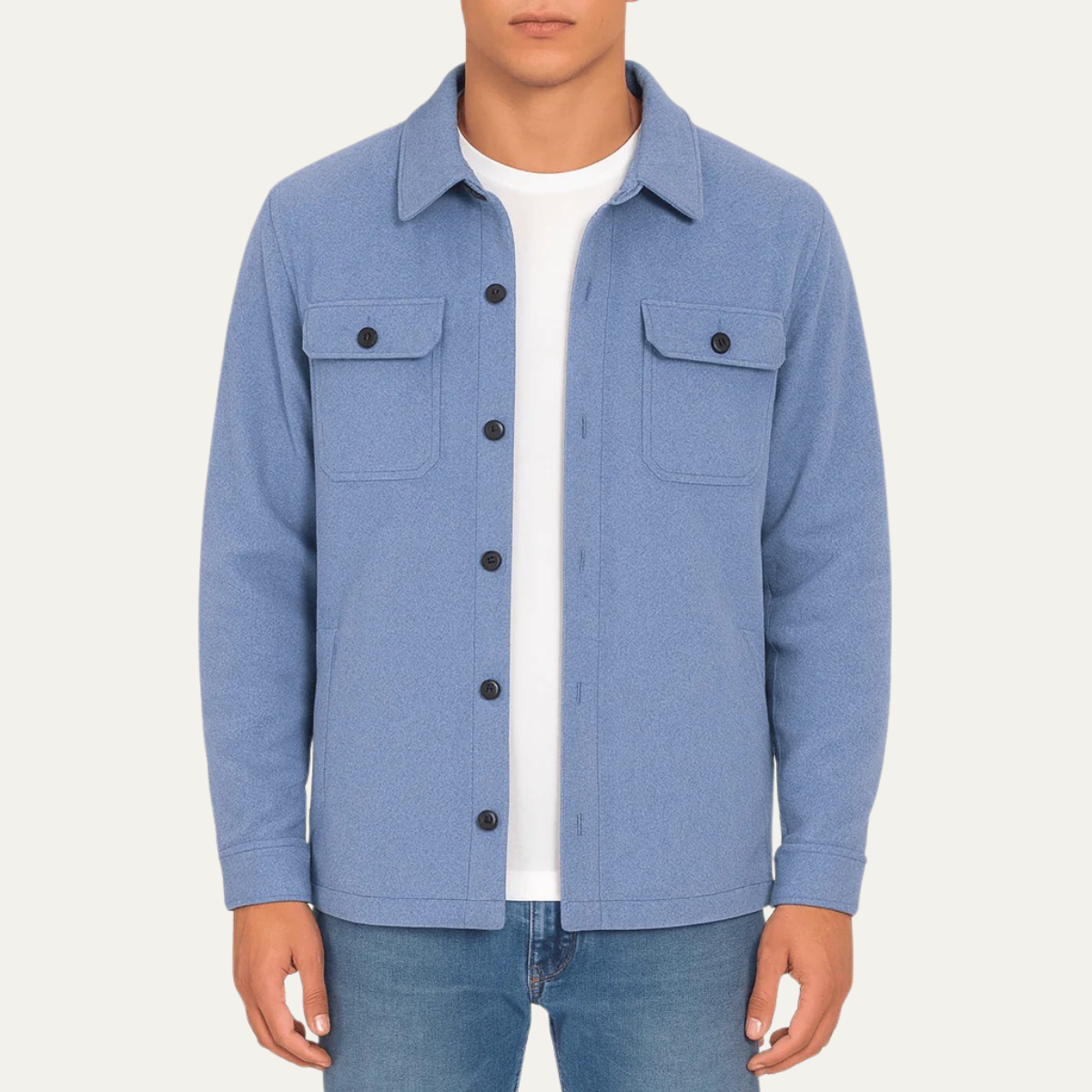 The Newquay Men's Wool Casual Button Up Jacket with Pockets