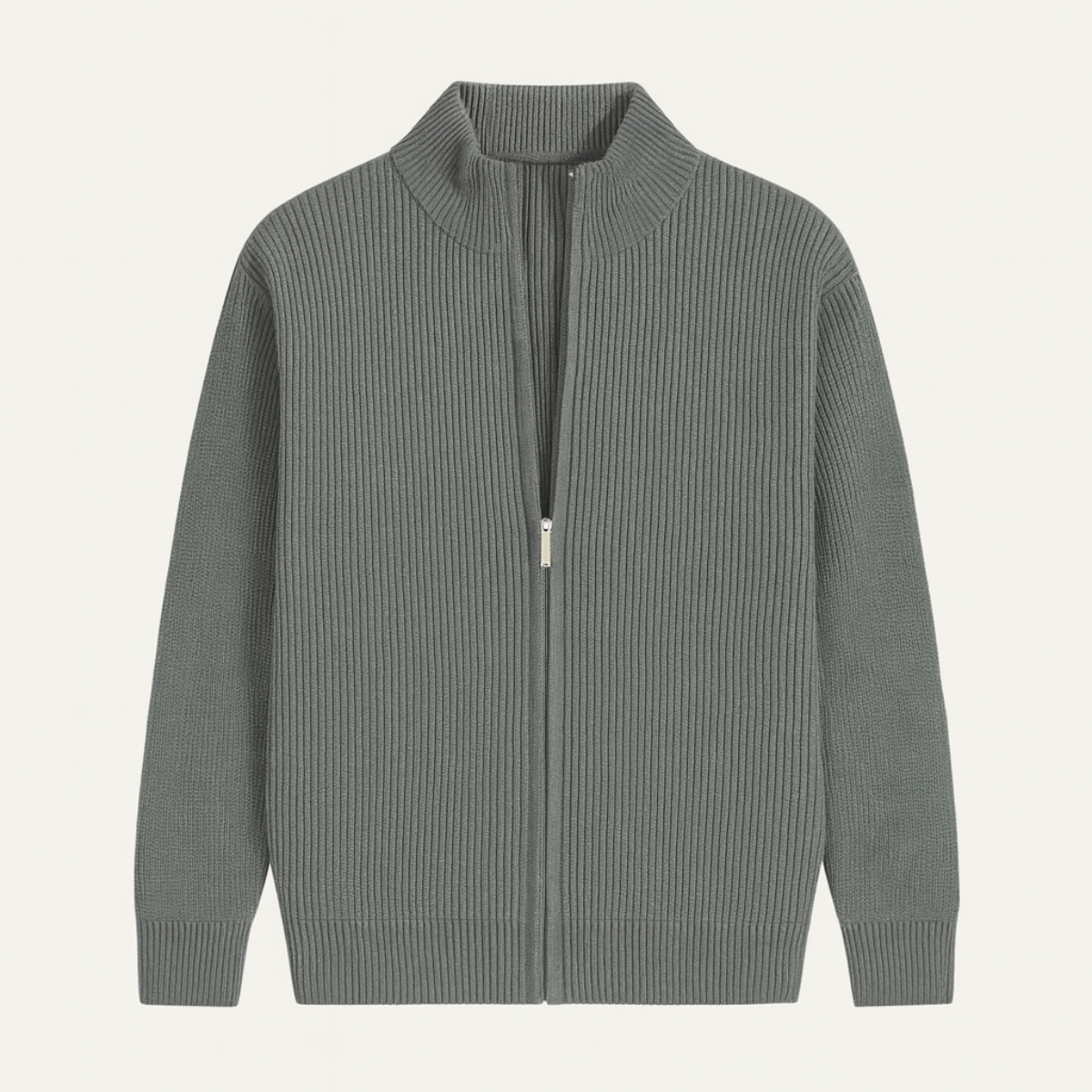 The Lothian Men's Trendy Collar Stand Knit Zip Cardigan