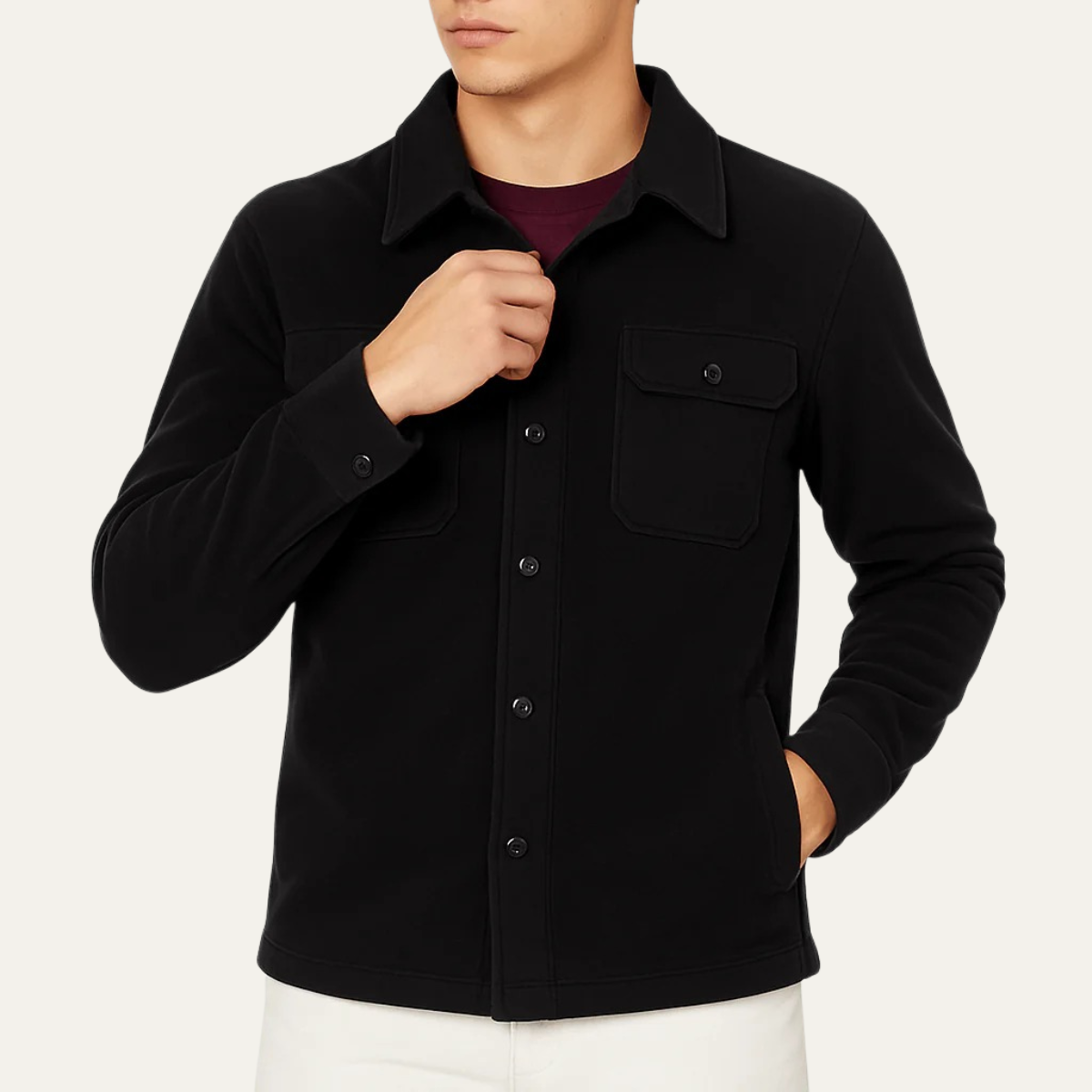 The Newquay Men's Wool Casual Button Up Jacket with Pockets