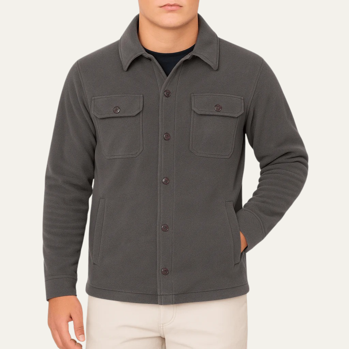 The Newquay Men's Wool Casual Button Up Jacket with Pockets