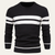 The Glamorgan Men's Casual Knitted White Stripes Jumper