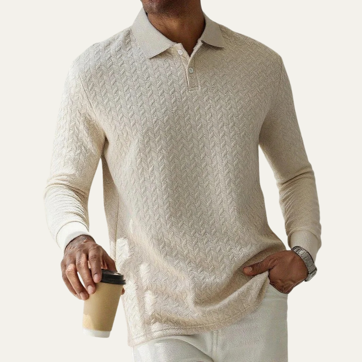 The Argyll Men's Casual Knit Business Polo Jumper