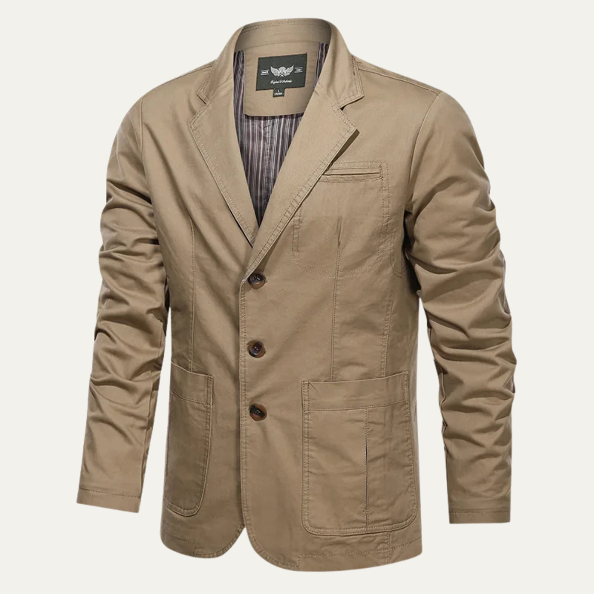The San Gimignano  Men's Khaki Light Weight Cotton Blazer Jacket