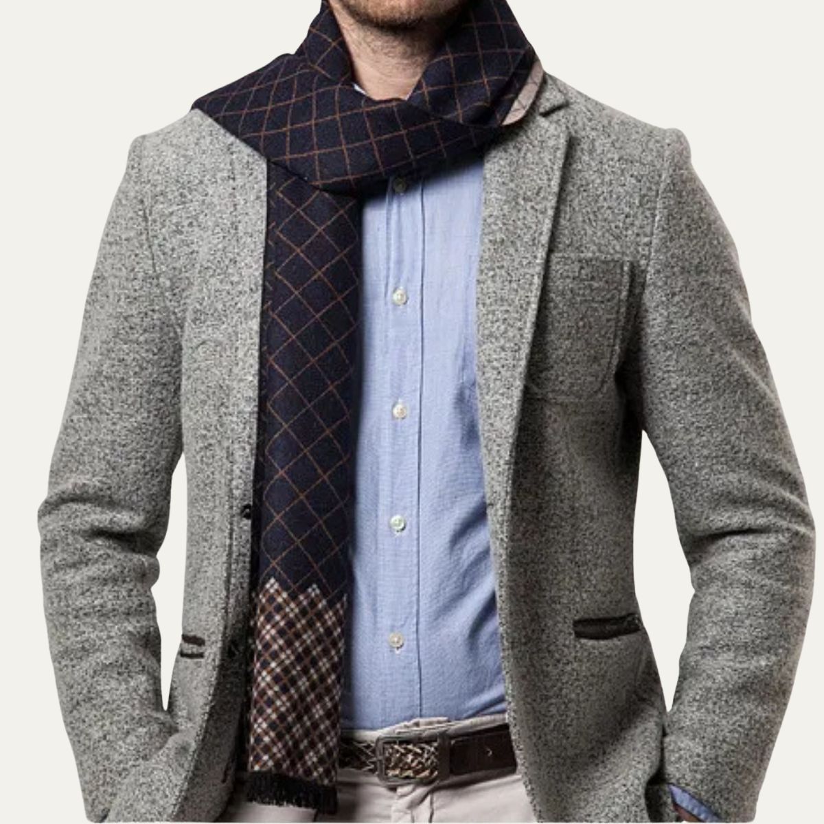 The Champs Élysées Cashmere Merino Scarf for Men - Black