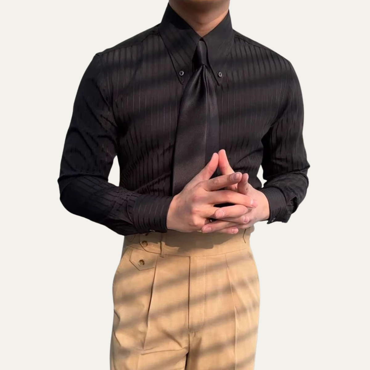 The Volterra Men's Vintage Slim Fit  Button Up Shirt