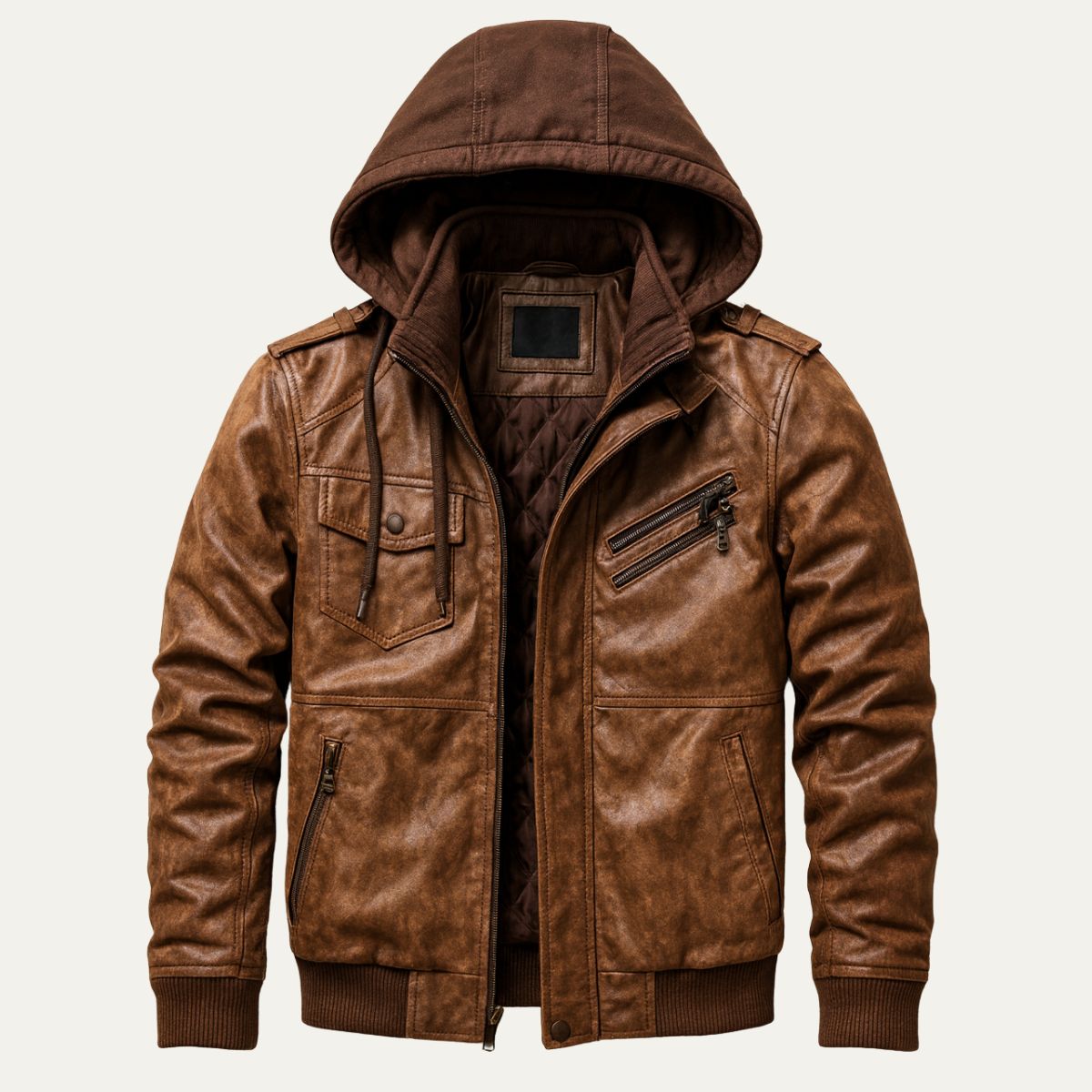 The Palermo Leather Bomber Jacket – Men’s Hooded Classic Style