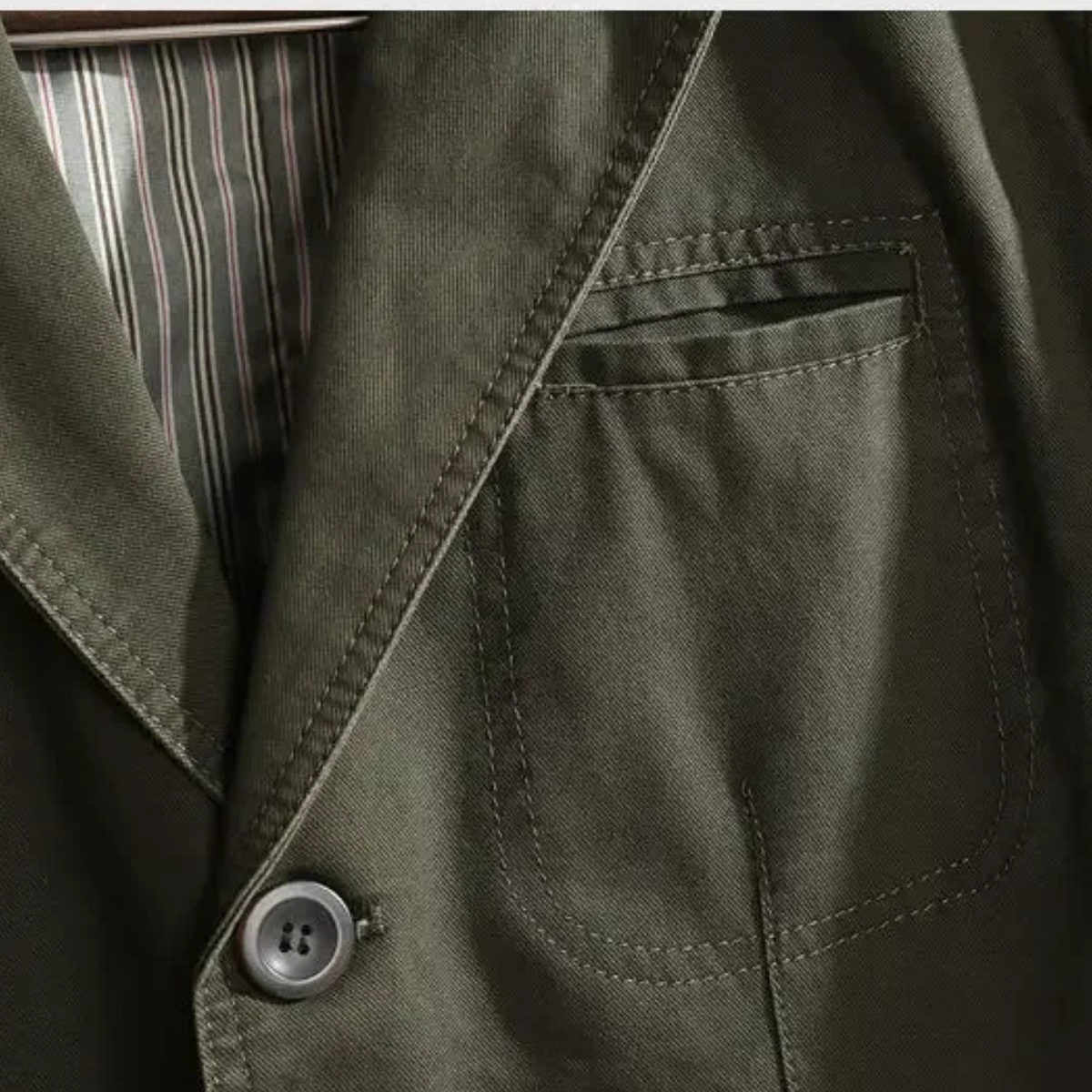 The Costa Smeralda Men's Army Green Light Weight Cotton Blazer Jacket