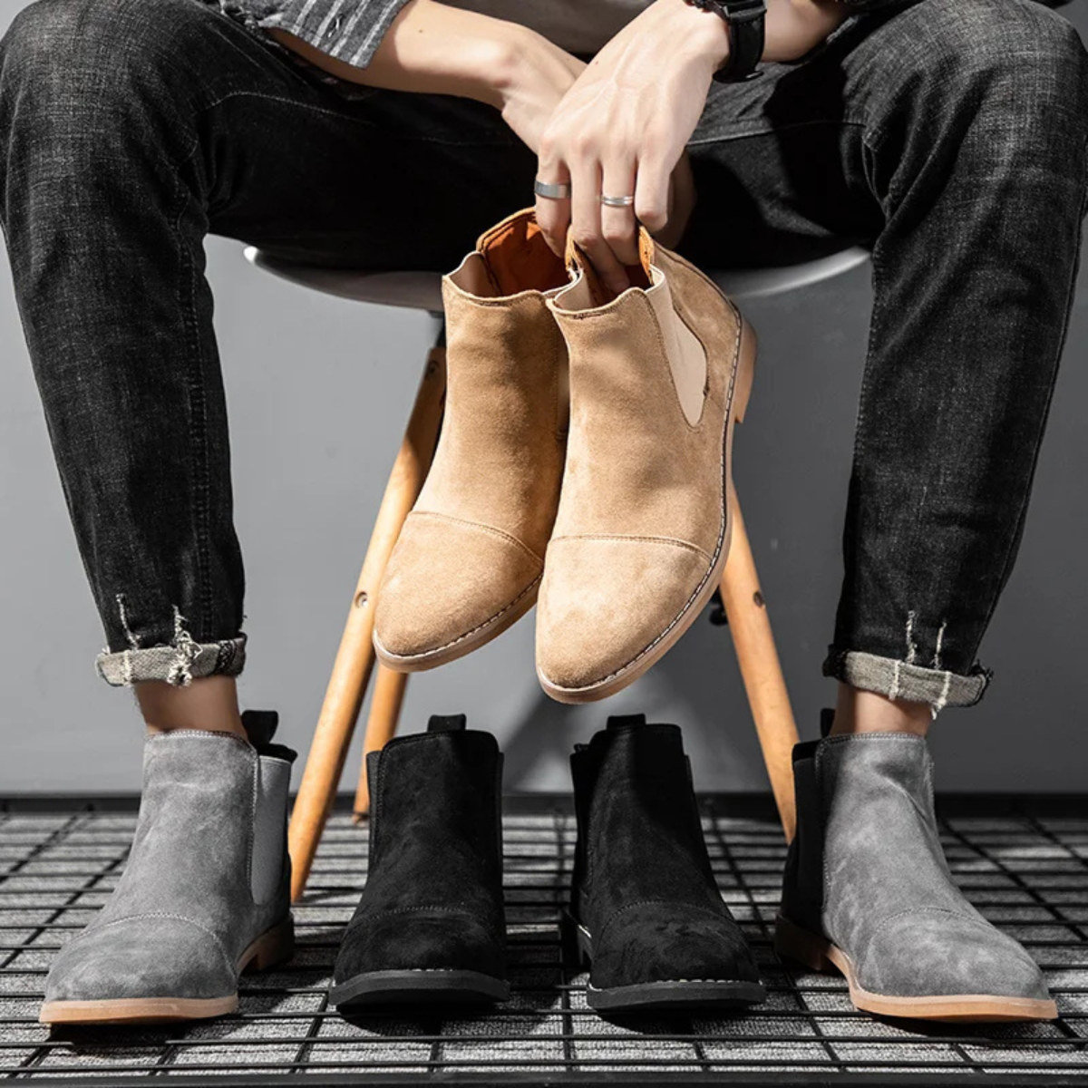 The Harris Men's Classic Slip On Suede Chelsea Boots