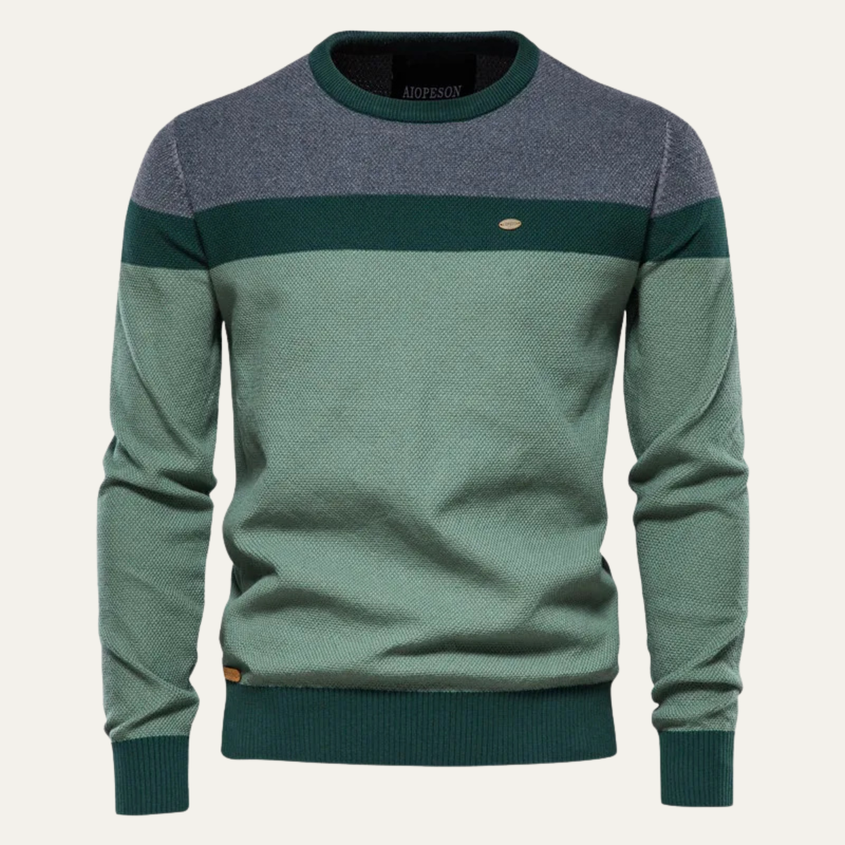 The Richmond Men’s Casual Spliced Cotton Knit Crew Neck Jumper