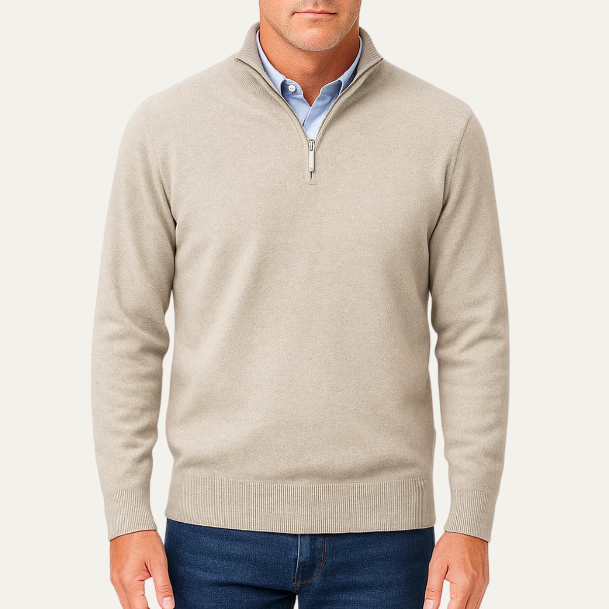 The Kidlington Men's Quarter Zip Lightweight Knit Jumper