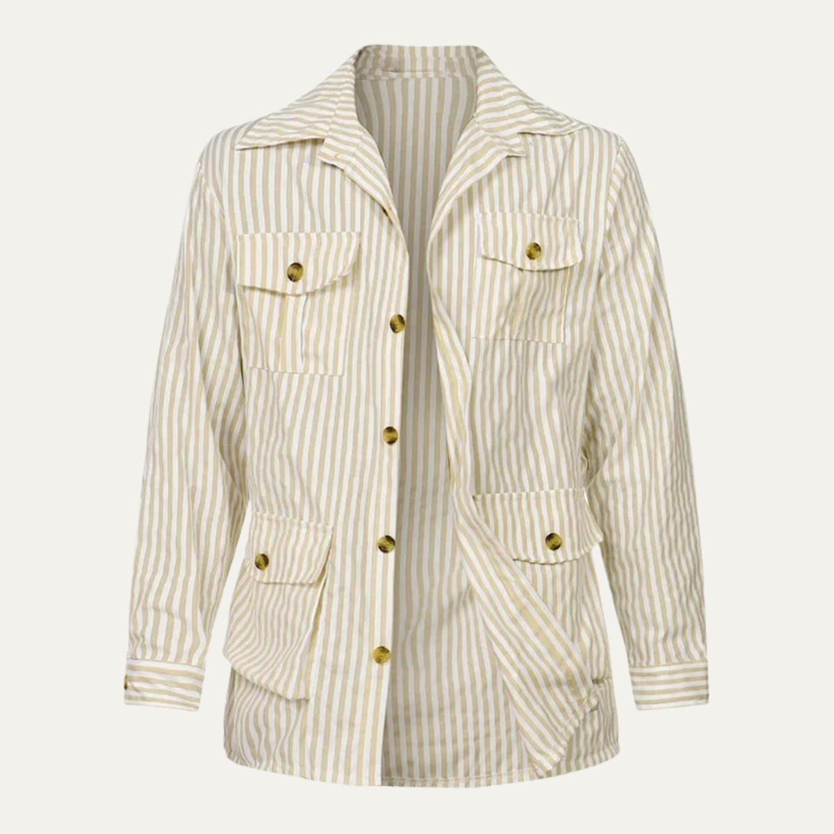 The Lewis Men's Lighweright Striped Linen Shirt with Belt