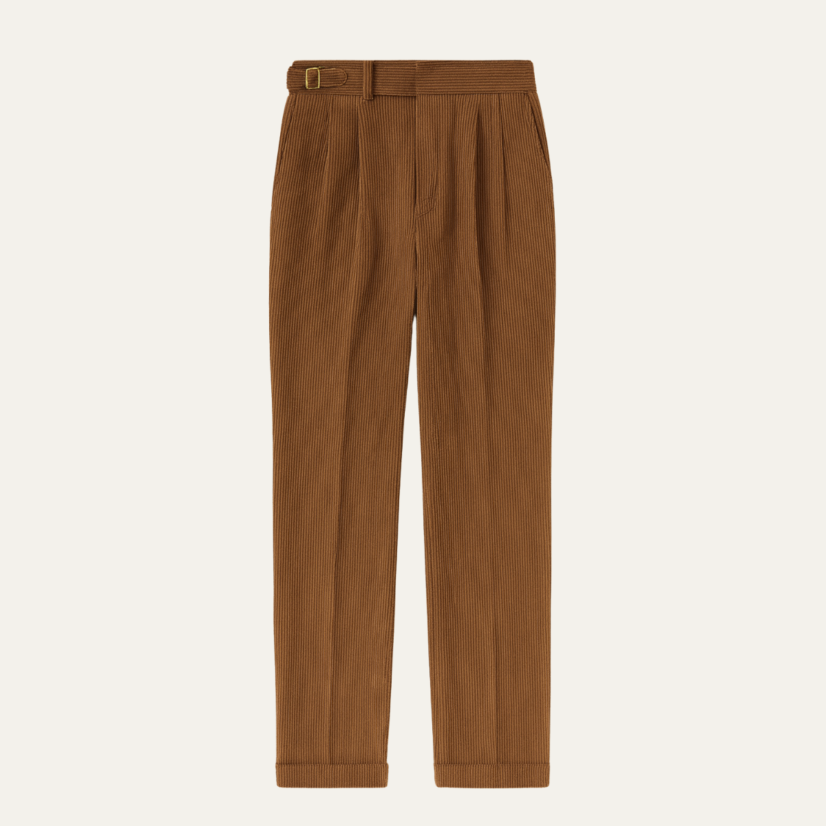 The Grosseto Men's Corduroy High Waist Adjustable Buckle Trousers