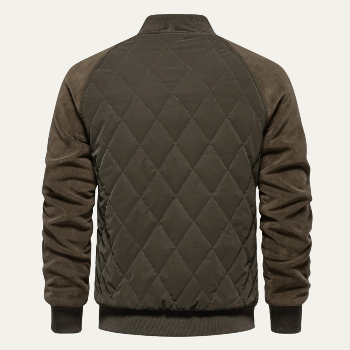 The Aberdeen Men’s Warm Casual Quilted Bomber Jacket with Ribbed Cuffs