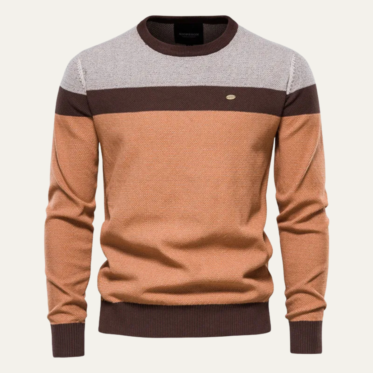 The Richmond Men’s Casual Spliced Cotton Knit Crew Neck Jumper