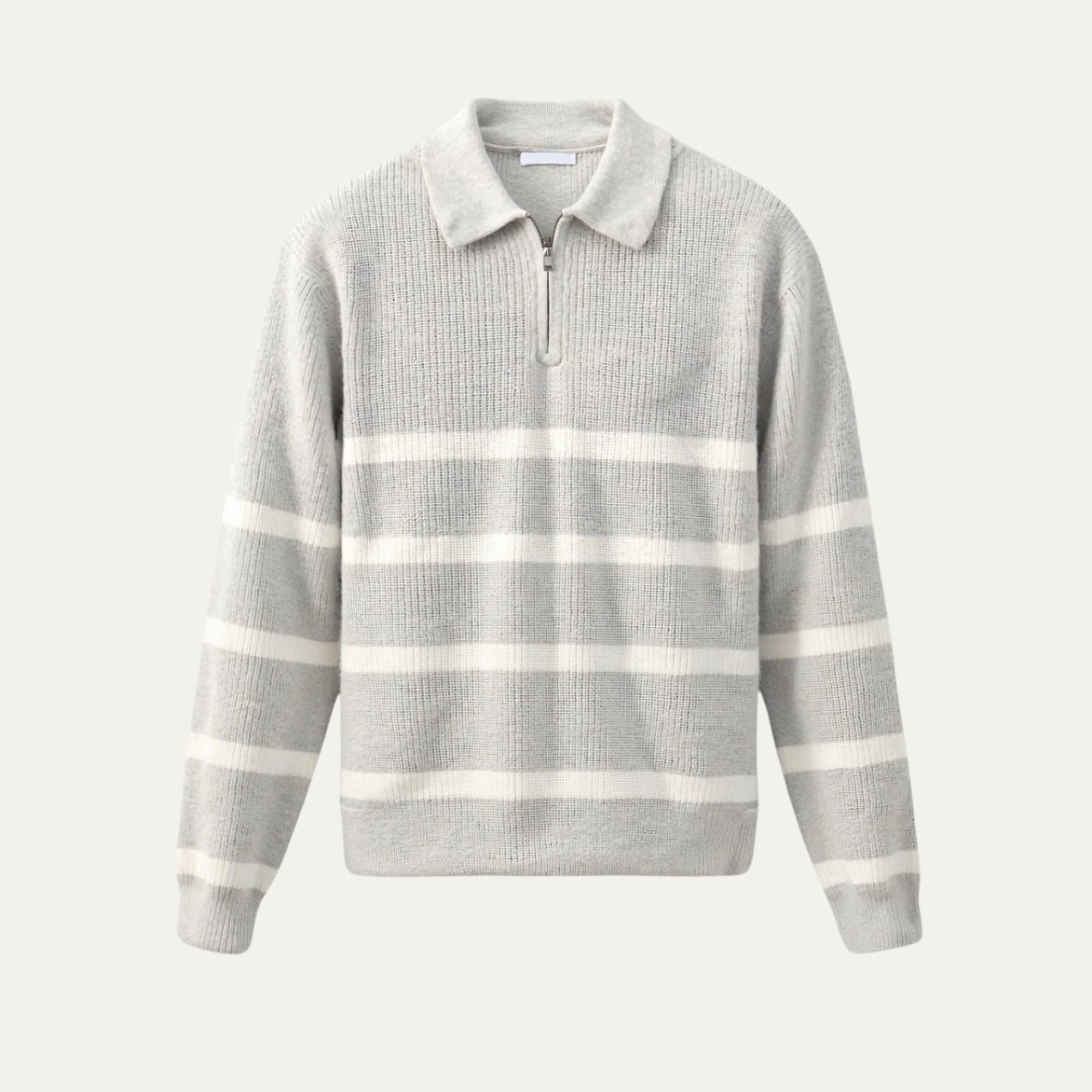The Woodstock Men's Half Zip Striped Knit Jumper
