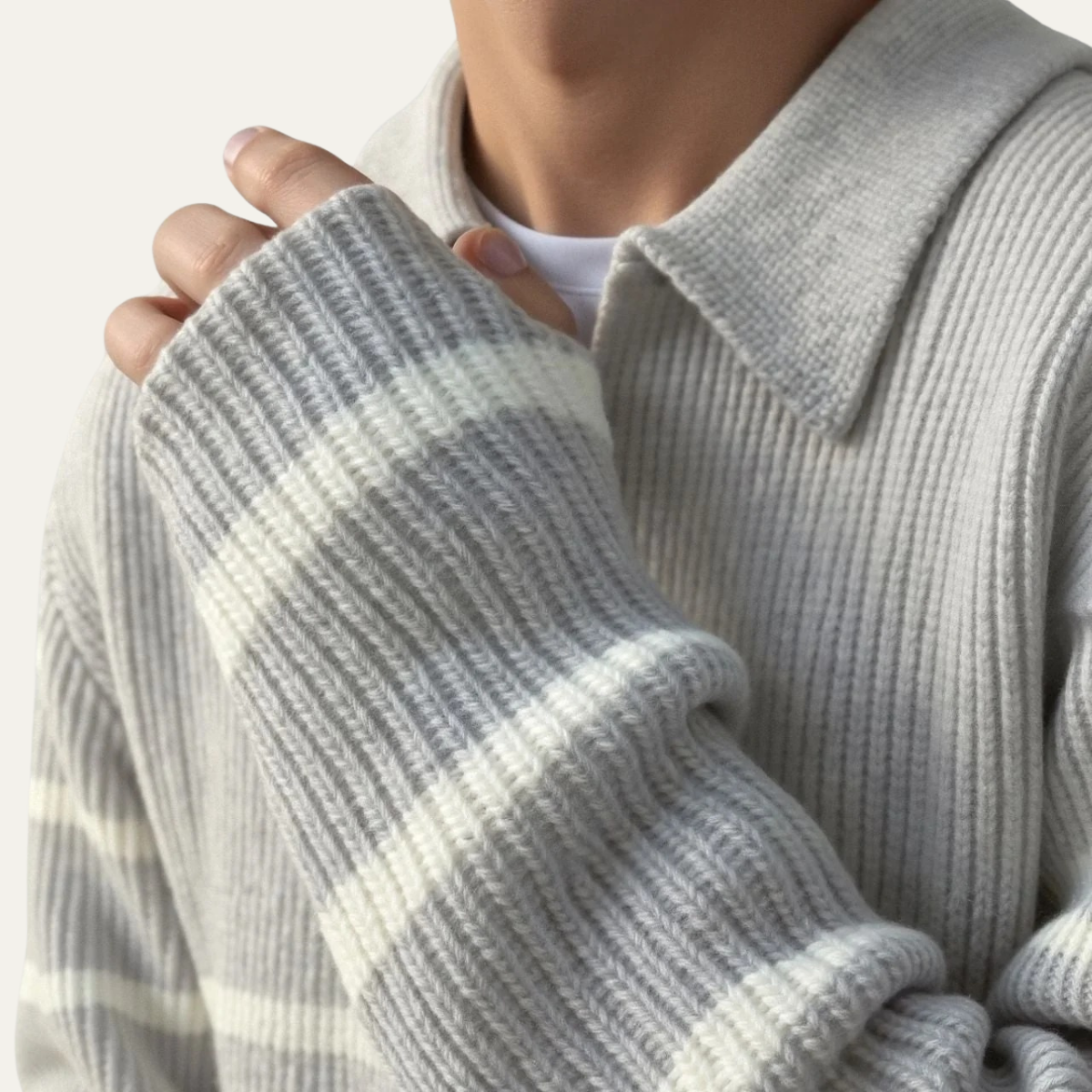The Woodstock Men's Half Zip Striped Knit Jumper