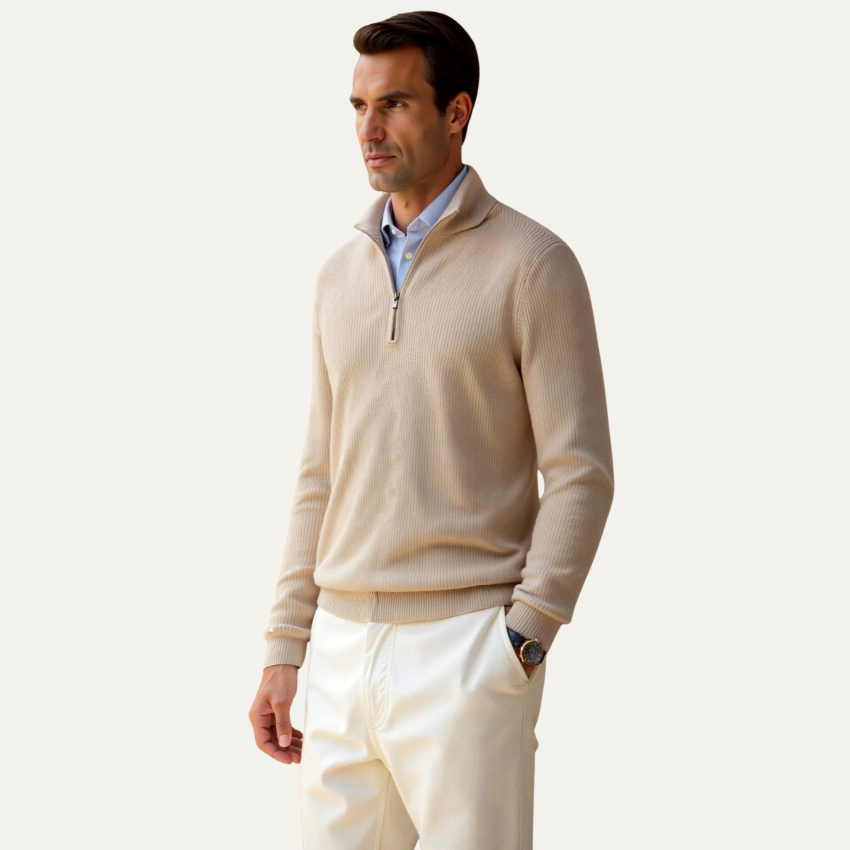 The Berkhamsted Men's Half Zip Lightweight Knit Jumper