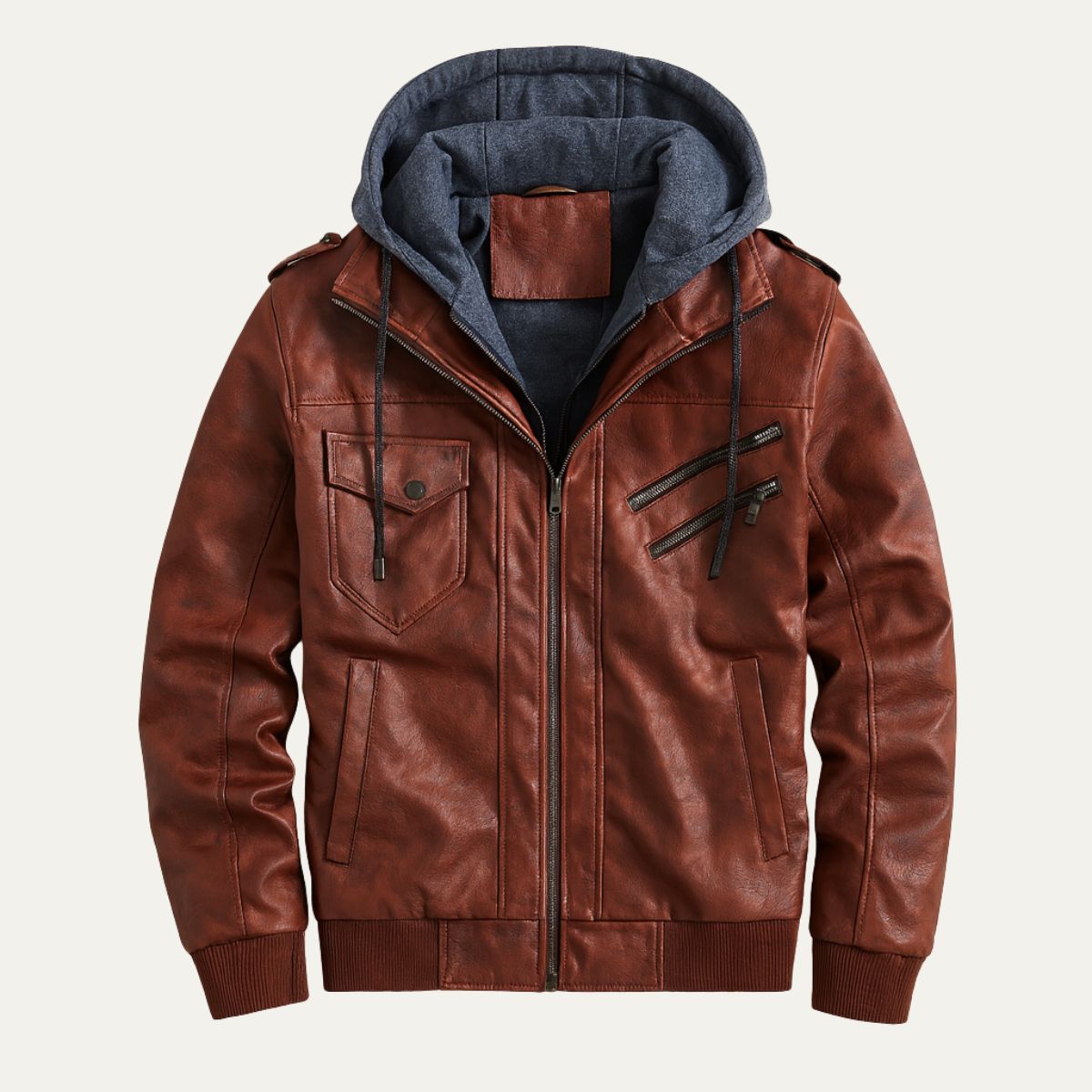 The Palermo Leather Bomber Jacket – Men’s Hooded Classic Style