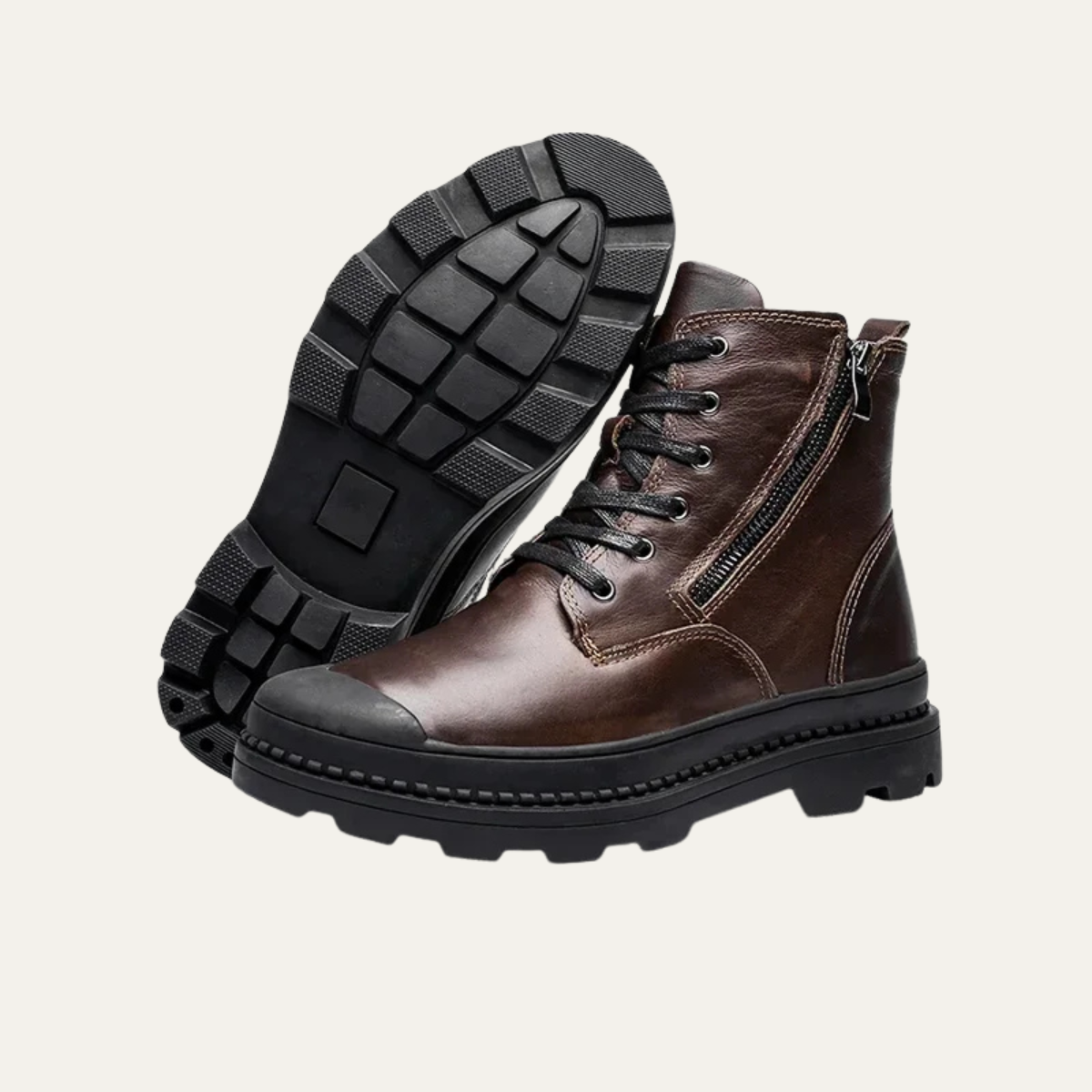 The Windsor Men’s Zip Lace Up Leather High Top Work Boots