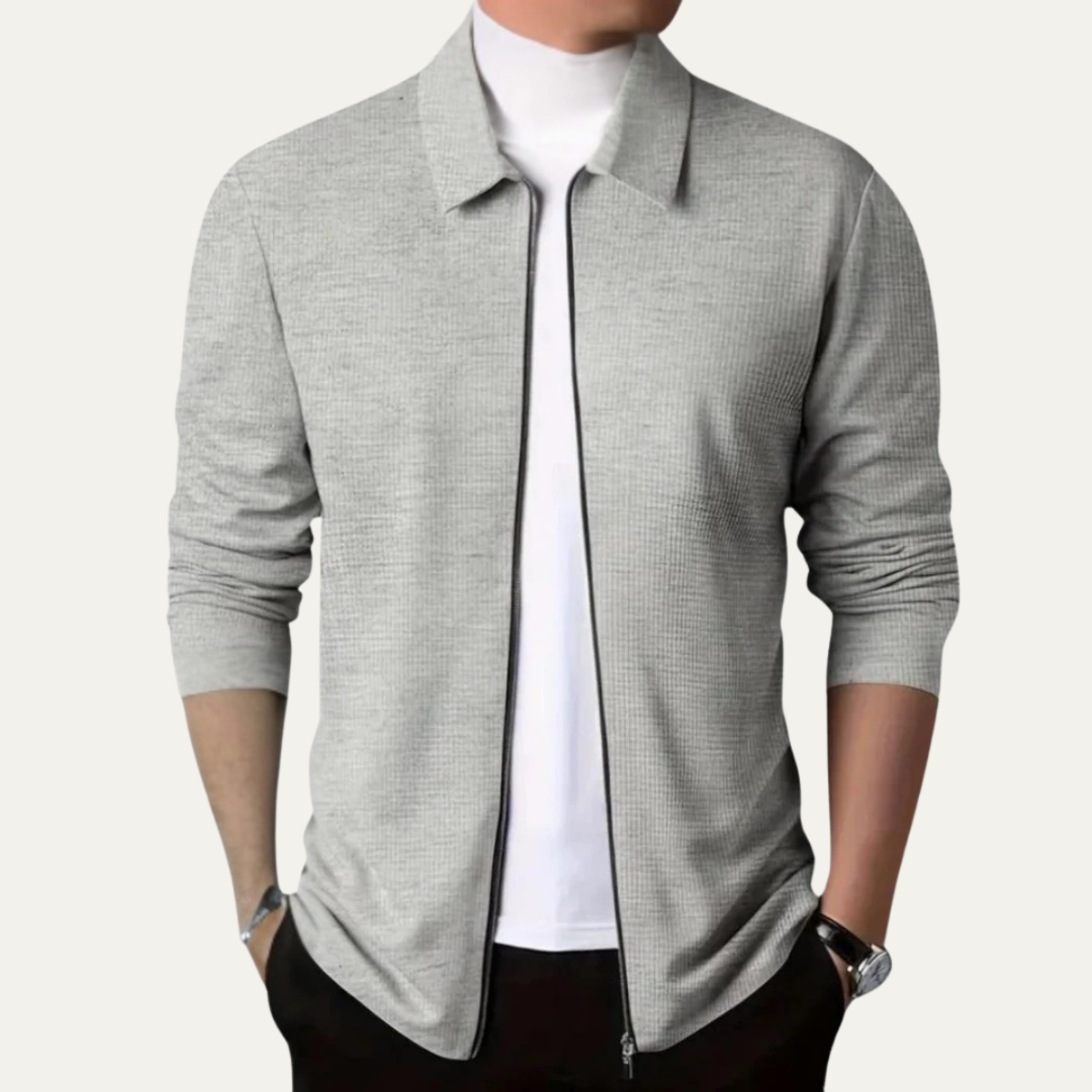 The Hampstead Men's Zip Up Lightweight Casual Knit Jacket