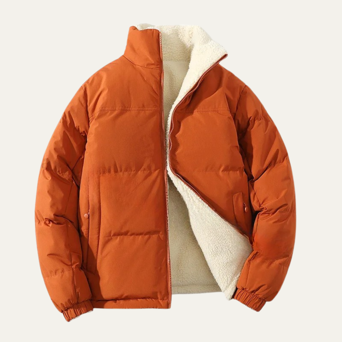 The Porto Ercole Men's Reversible Sherpa Zip Up Fleece Parka Jacket