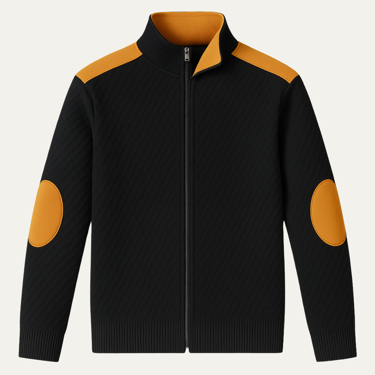 The Locorotondo Men’s Lightweight Zip Up Stand Collar Knit Jacket