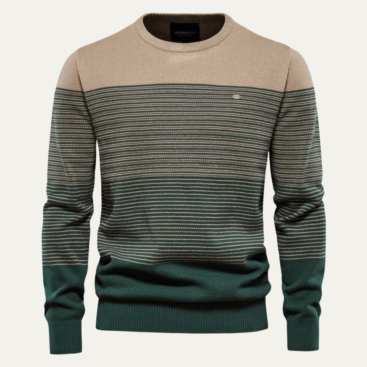 The Wembley Men’s Casual Crew Neck Striped Jumper