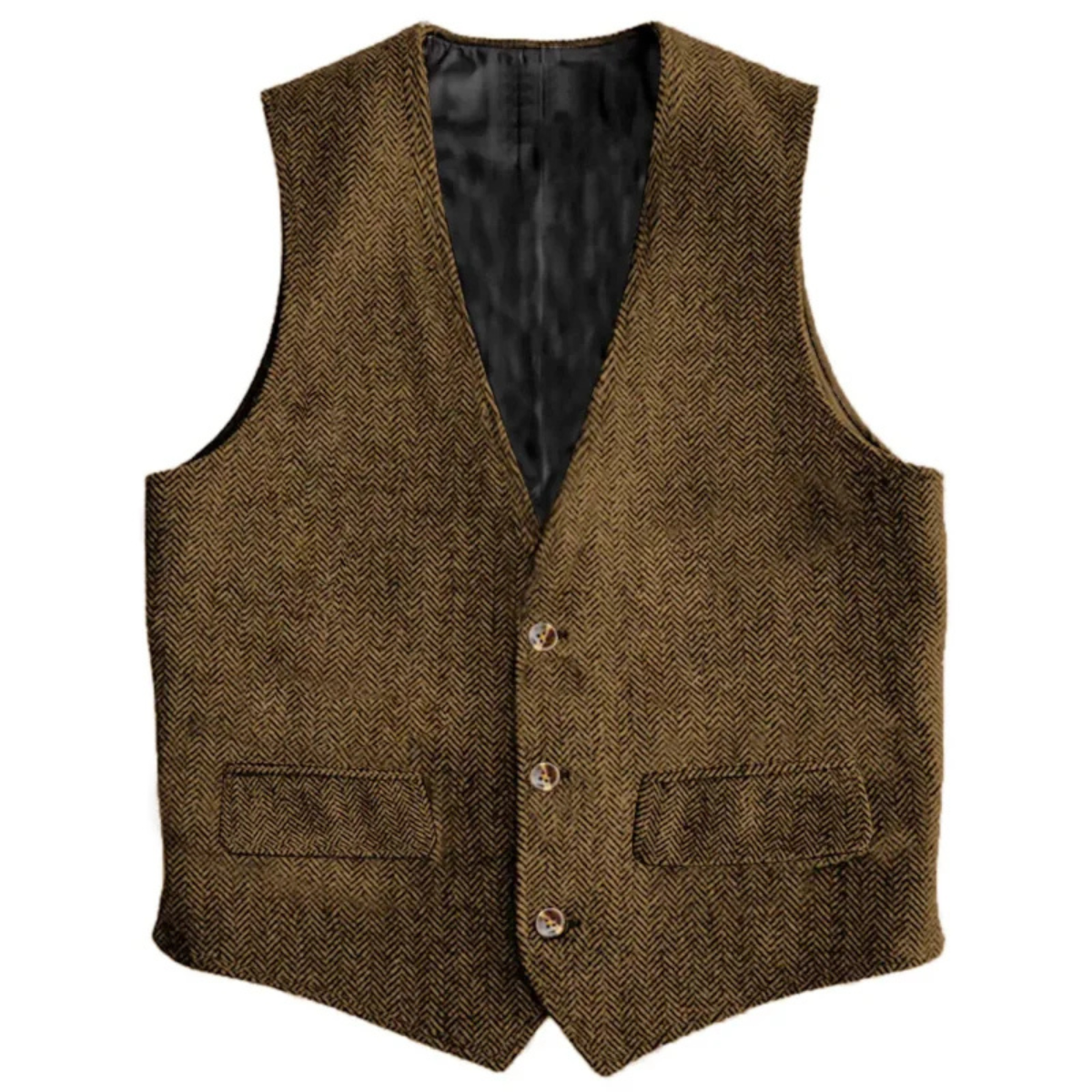 The Maiori Men’s Vintage Waist Coats Herringbone Tweed Vest
