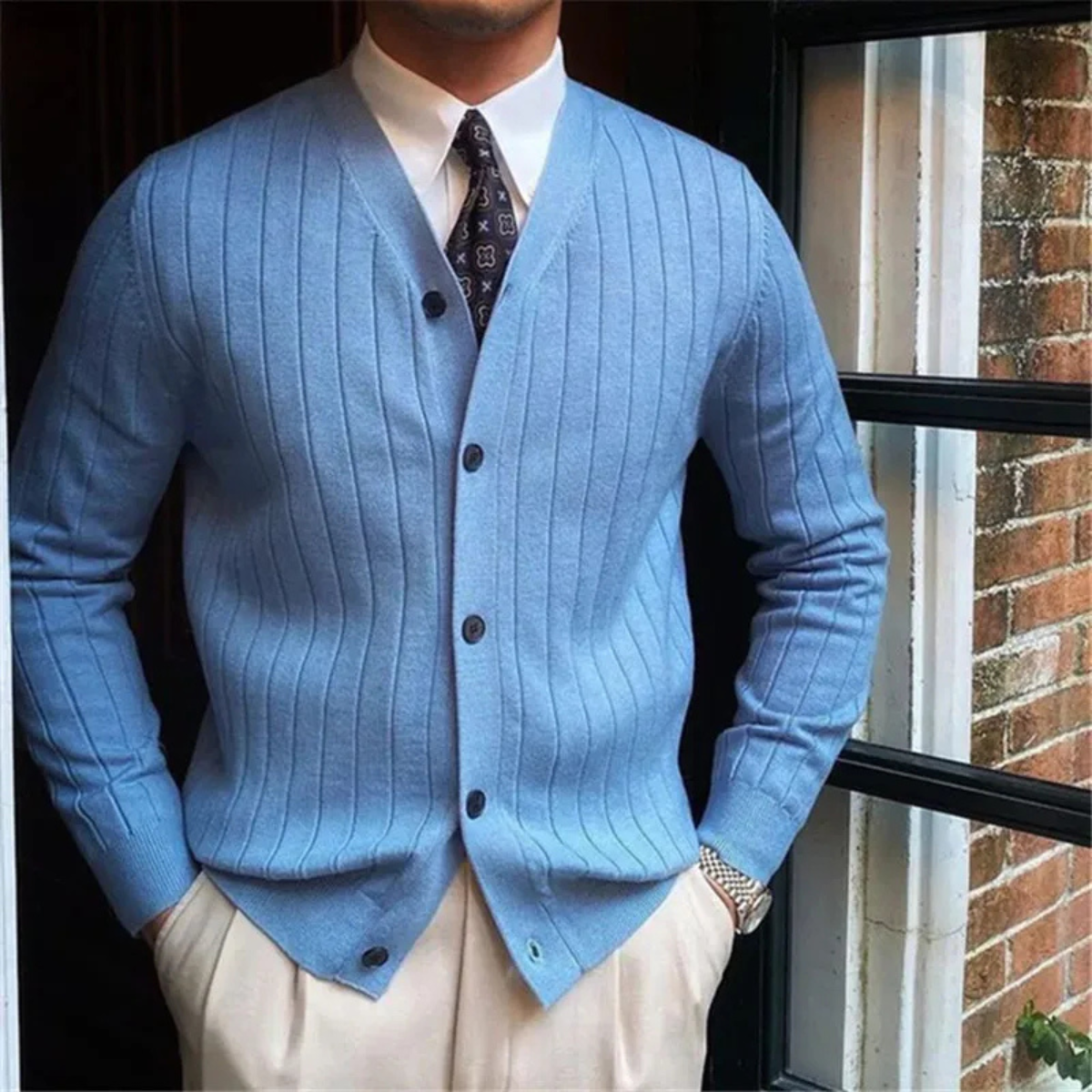 The Newport Men's Business Slim Fit Knit Cardigan