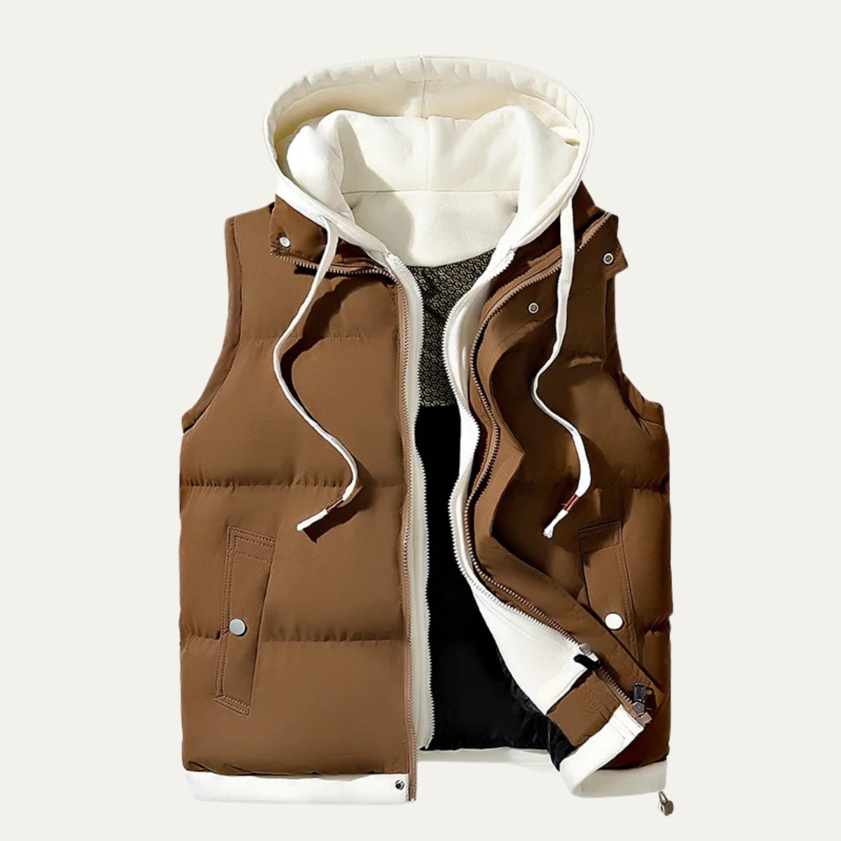 The Courmayeur Men's Hooded Sleeveless Warm Winter Puffer Gilet