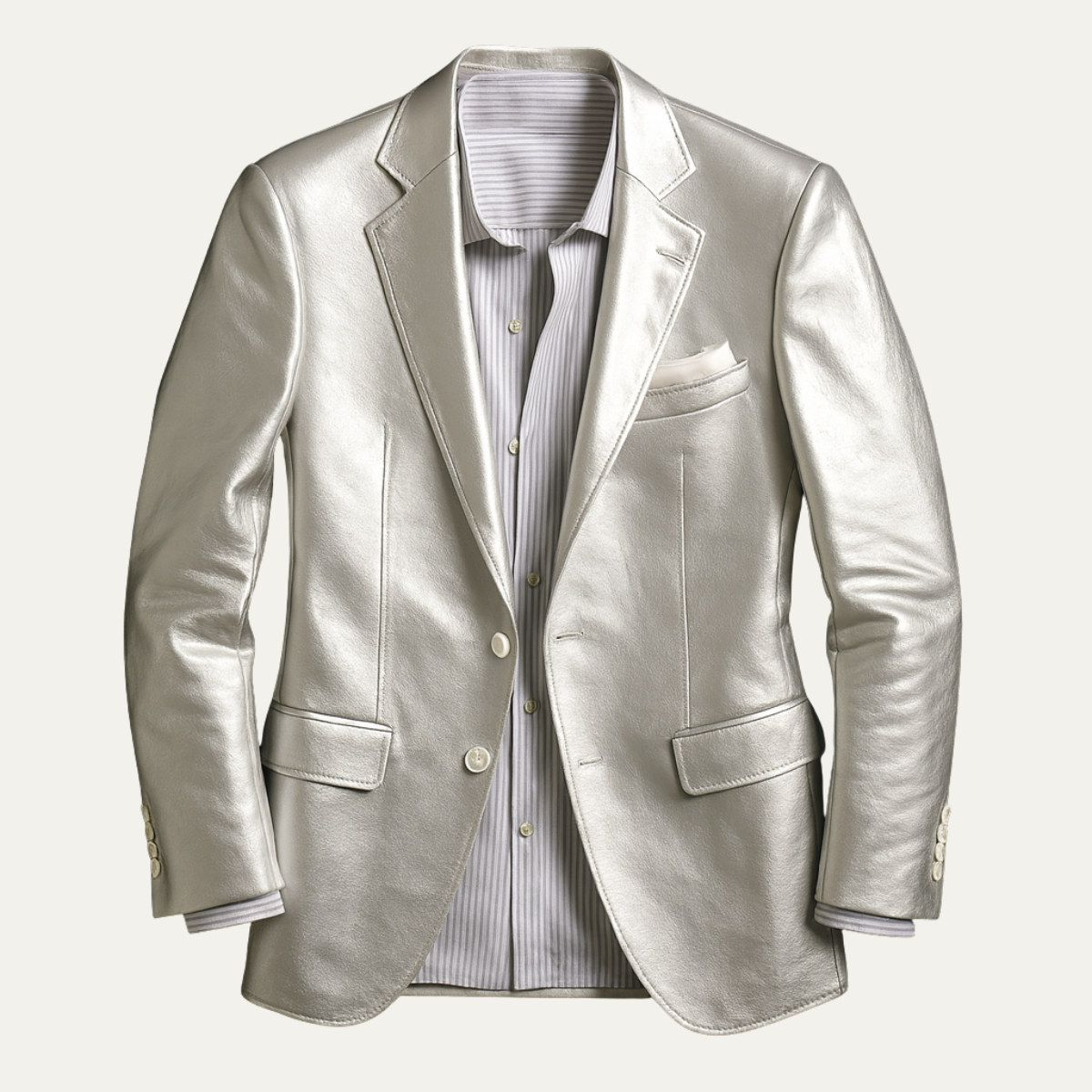 The Monaco Men’s Silver Metallic Blazer – Luxury Party & Dinner Jacket