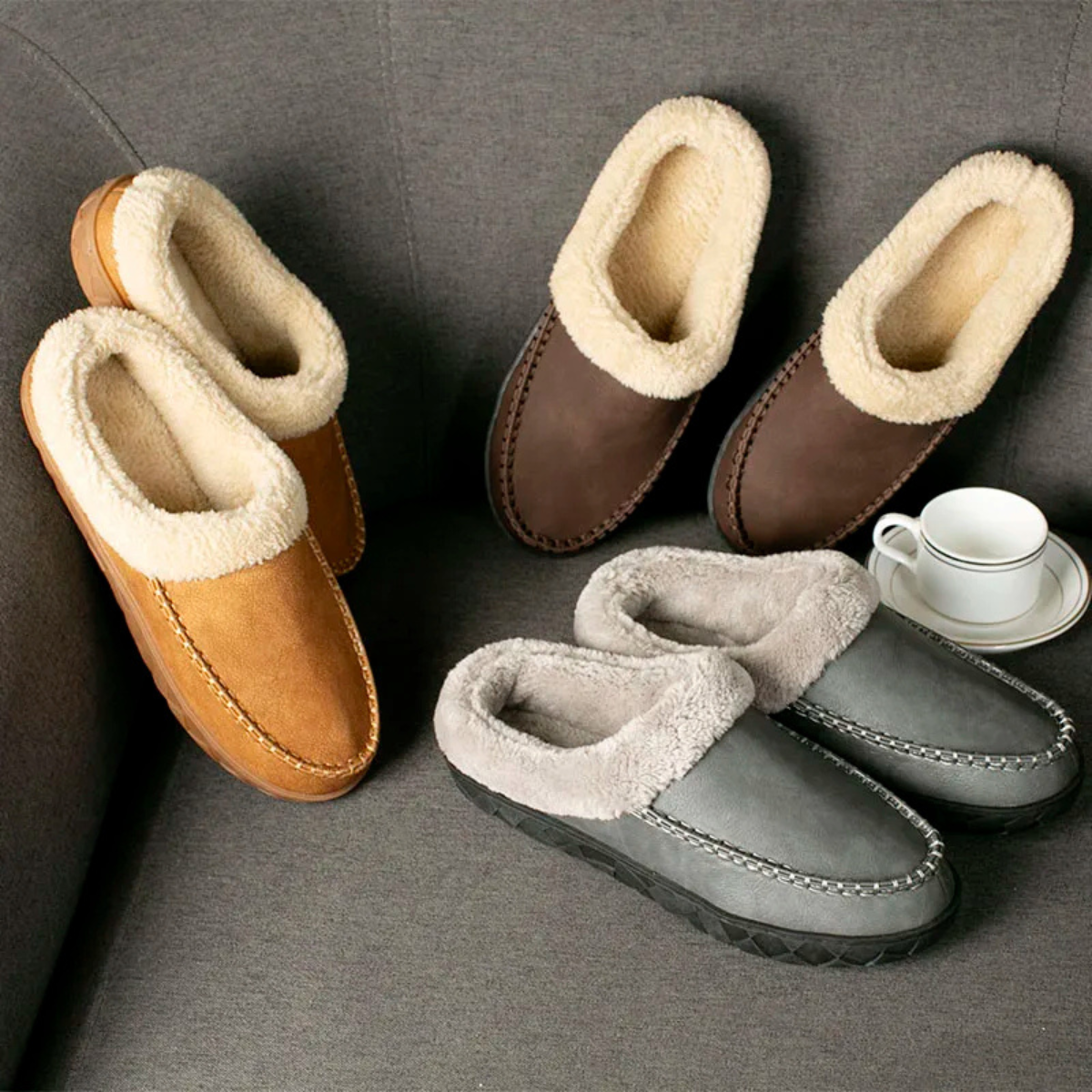 The Knutsford Men's Winter House Shoes Fur Lined Slippers