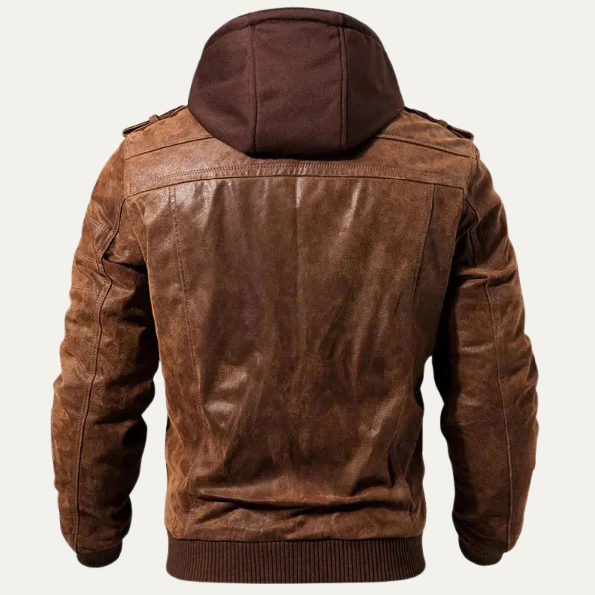 The Cardiff Men's Leather Biker Hooded Jacket