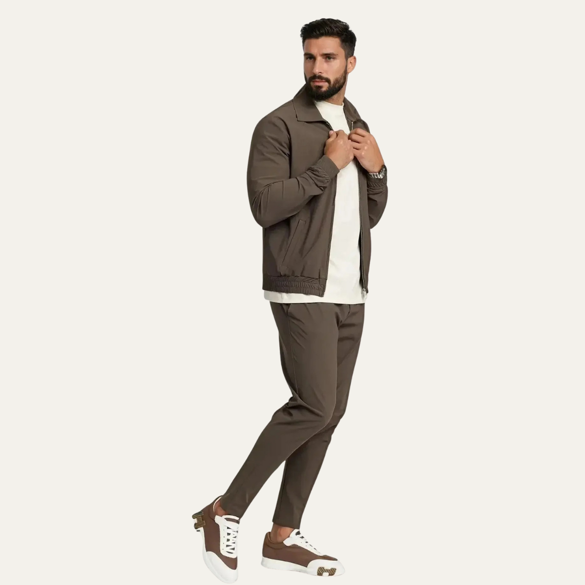 The Havana Brown Luxury Men’s Modern Co Ord Lounge Wear Set