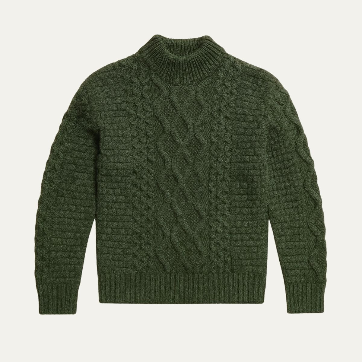 The Dublin Quarter Zip Wool Cable Knit Jumper for Men
