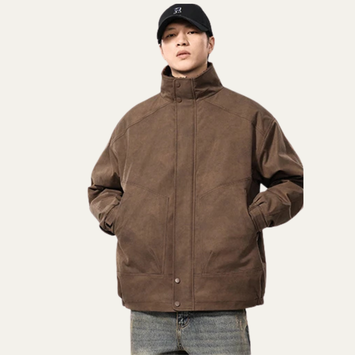 The Hampton Men’s Suede Fleece Lined Bomber Jacket