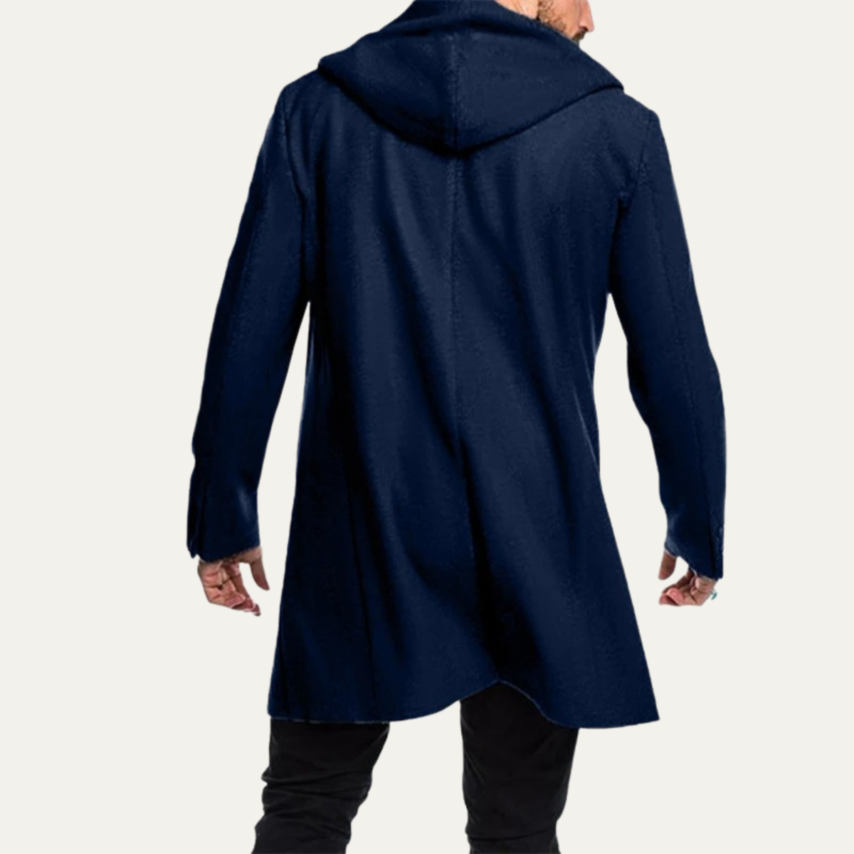 The Durham Men’s Warm Winter Navy Blue Wool Duffle Coat
